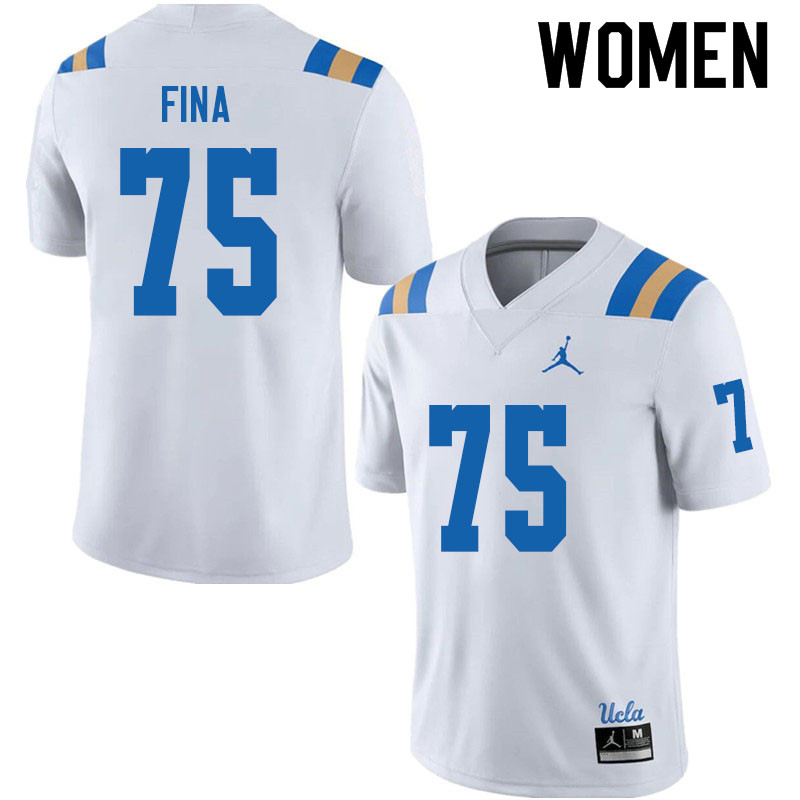 Jordan Brand Women #75 Bruno Fina UCLA Bruins College Football Jerseys Sale-White